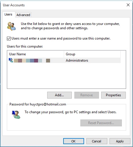 56 - Hướng dẫn bỏ qua bước đăng nhập khi vào Windows 8.1 & 10